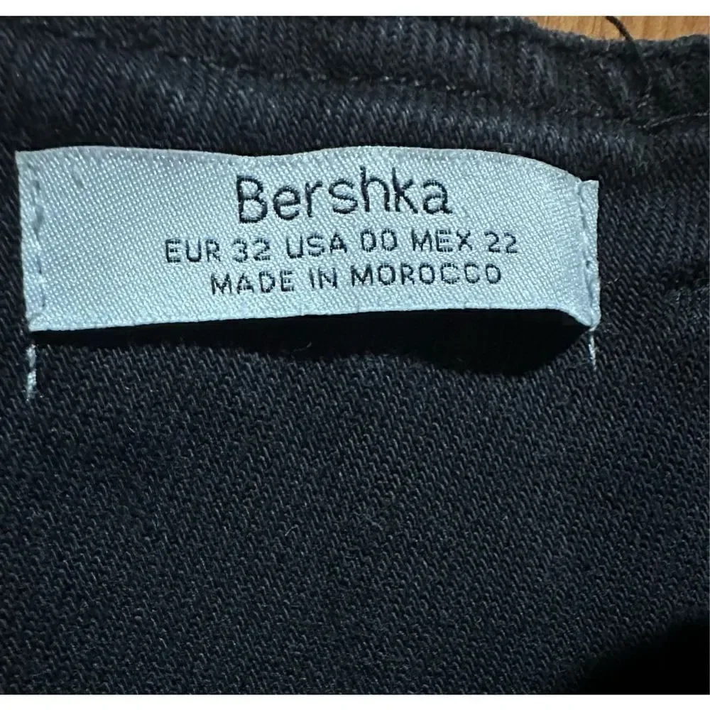 Bershka Womens black denim midi skirt‎ sz 00